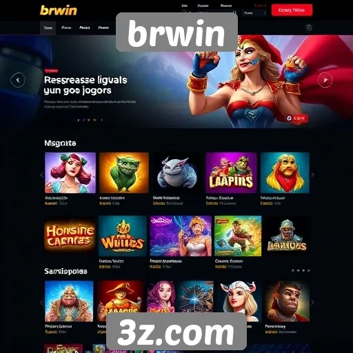 Interface do usuário do site brwin em foco